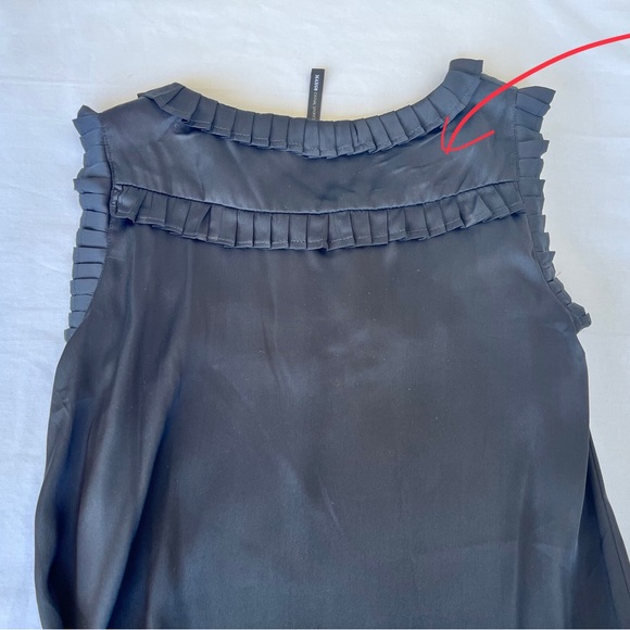 MANGO | Sleeveless Black Satin Mini Dress - Picture 14 of 16